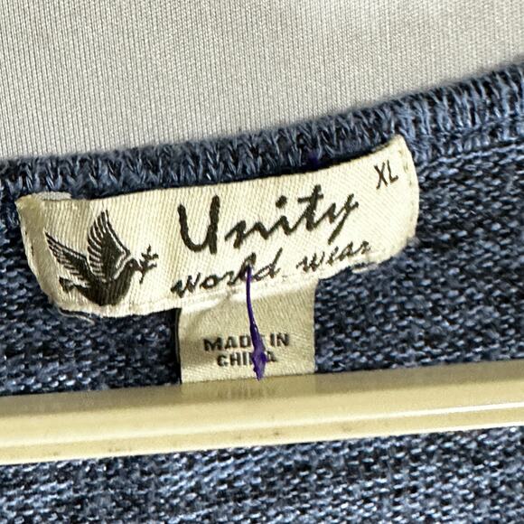 Unity Tunic Blouse Women XL Blue Bohemian Boho Lightweight Artsy Fairy - Picture 5 of 10